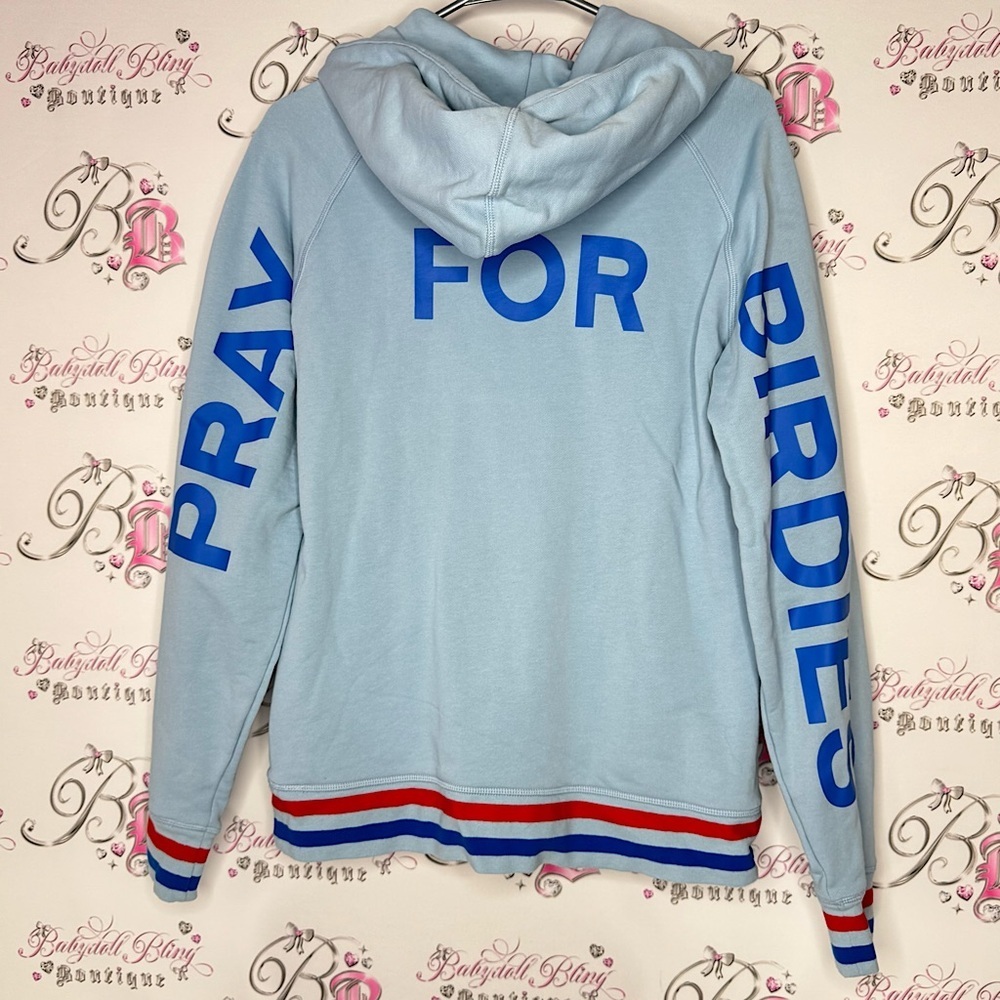 G/Fore Pray For Birdies Blue L/S Pullover Hoodie Sweatshirt sweater striped red